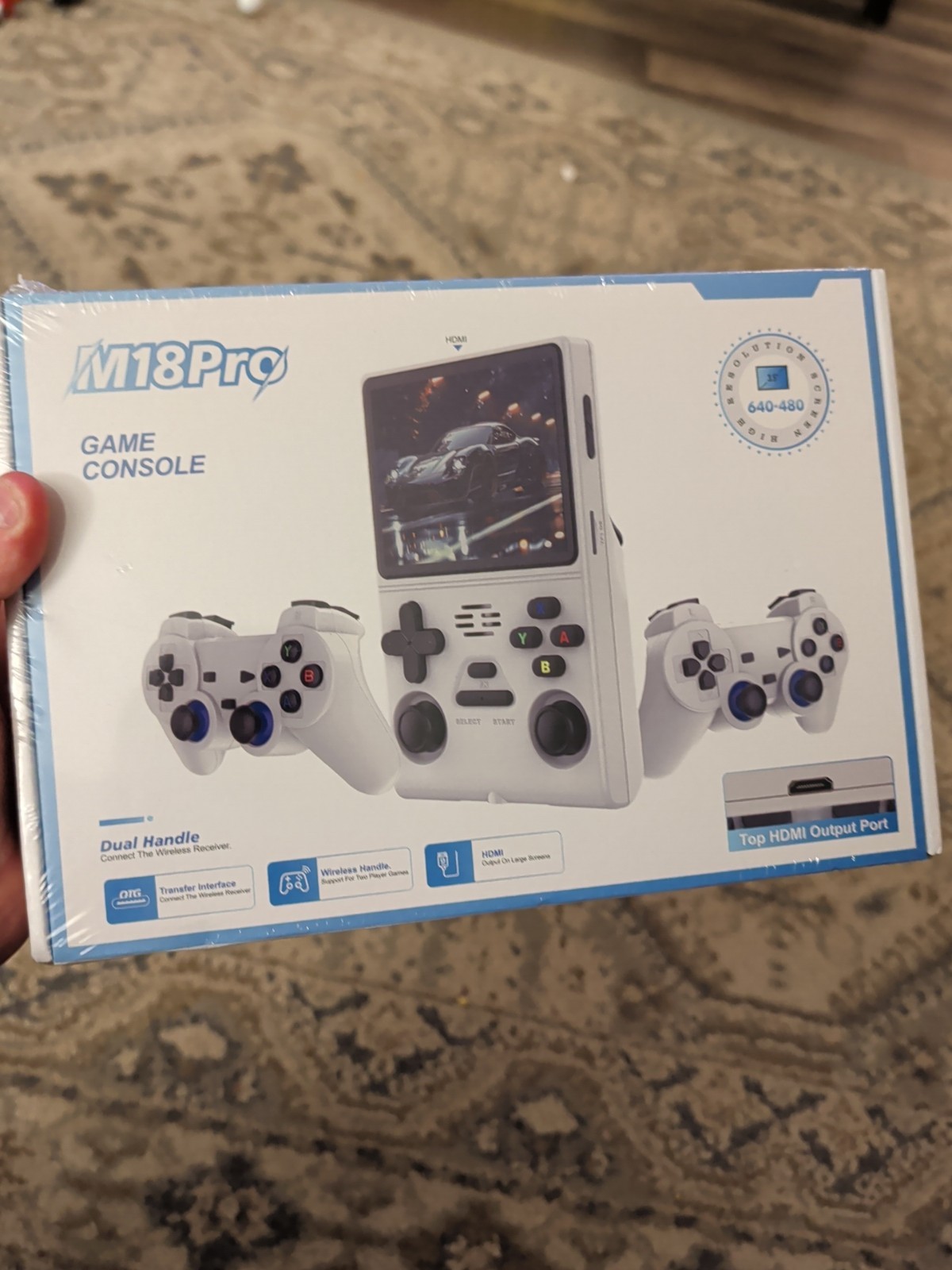 M18PRO Retro Handheld Game Console 20000+ Games, 3.5-inch HD Screen 64G black