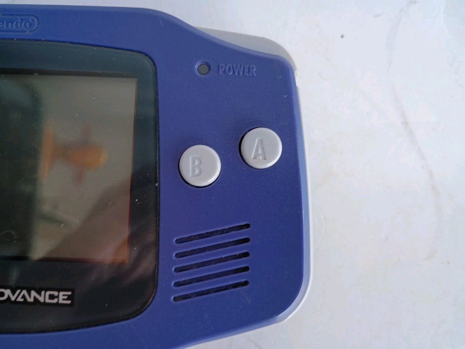 Nintendo Game Boy Advance AGB-001 Glacier Purple Console Tested Works + Game