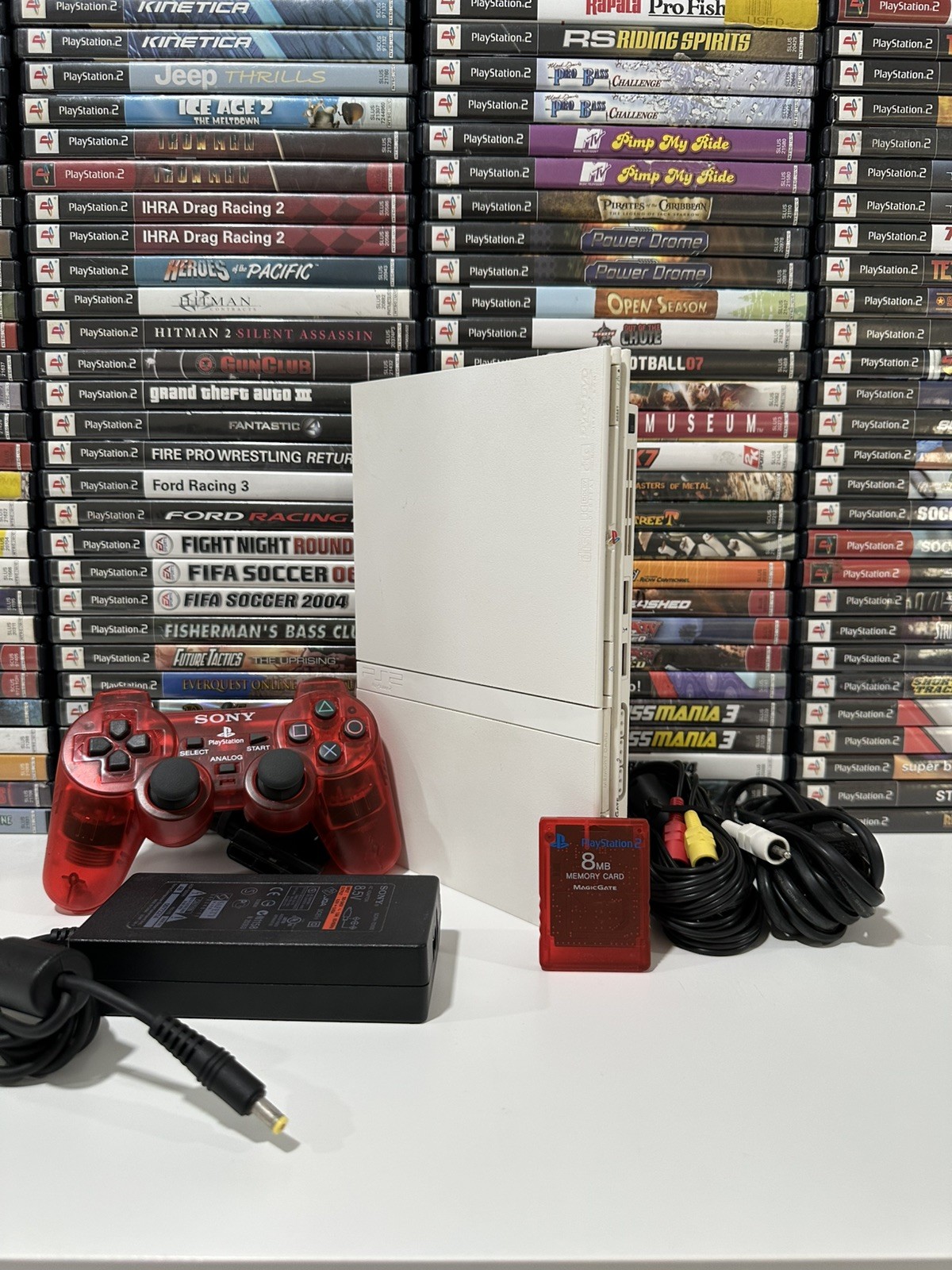 Sony PlayStation 2 White Slim OEM Bundle– Clean, Tested, Ready to Play + 2 Games