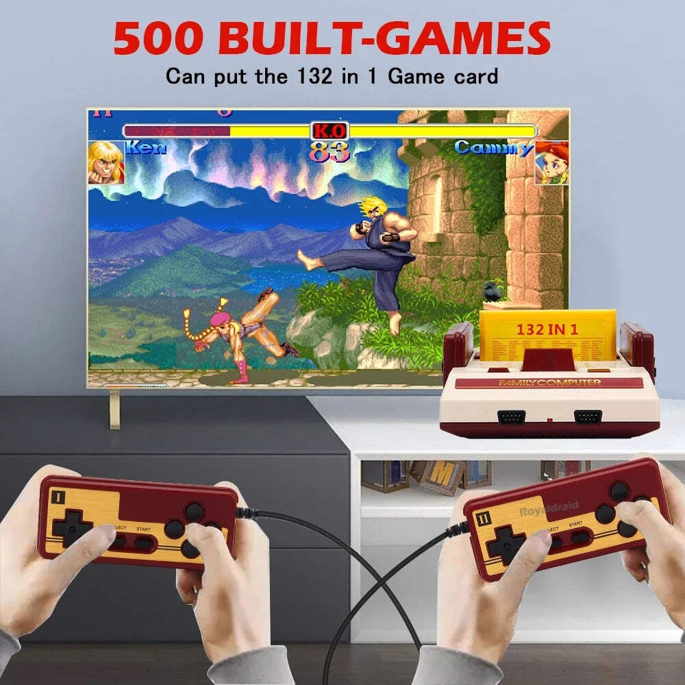 8 Bit Video Game Console Built in 500 Classic Games Family Computer TV Game Cons