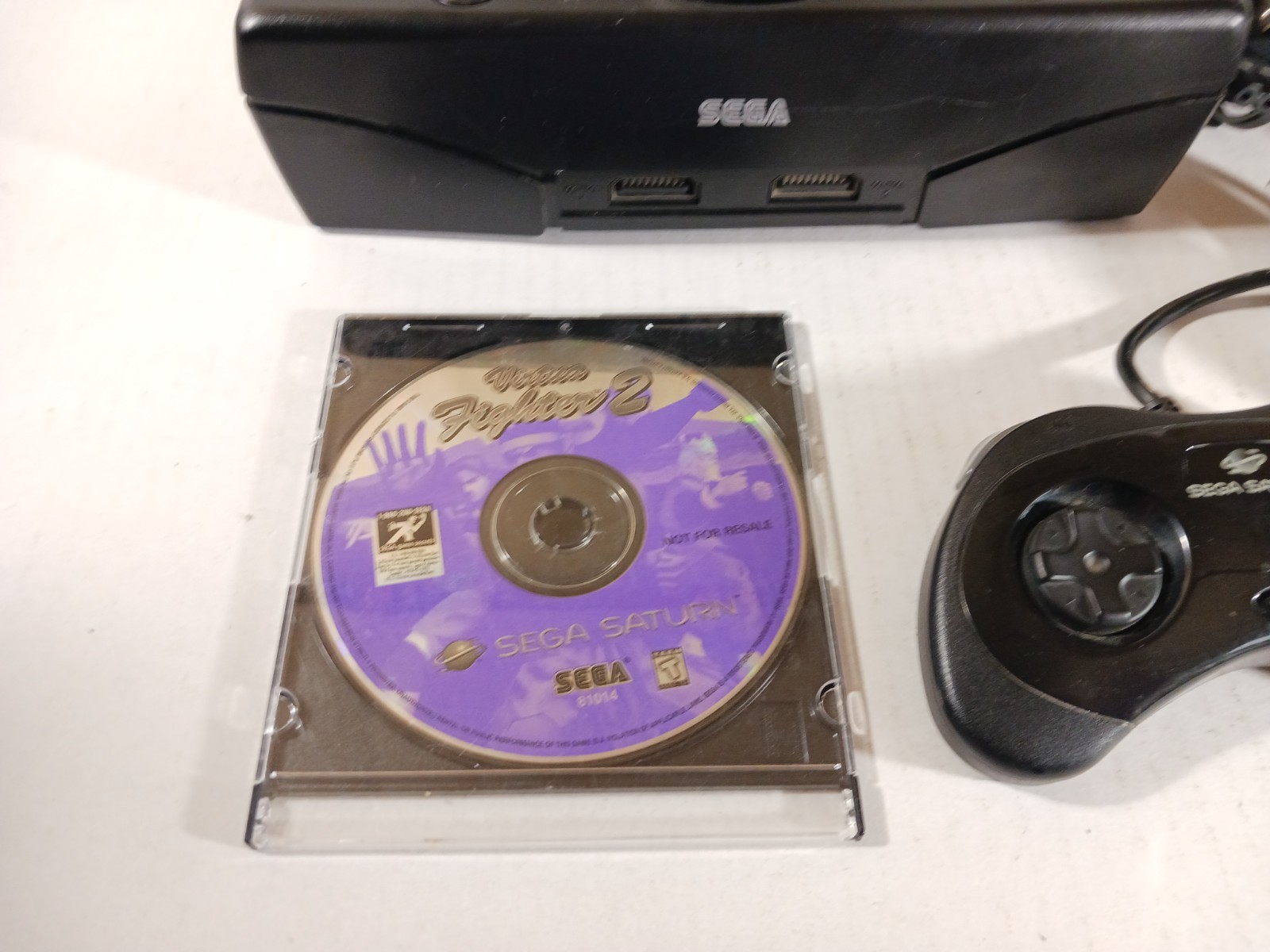 SEGA Saturn Black Console With Controller Tested With Cords Official Controller