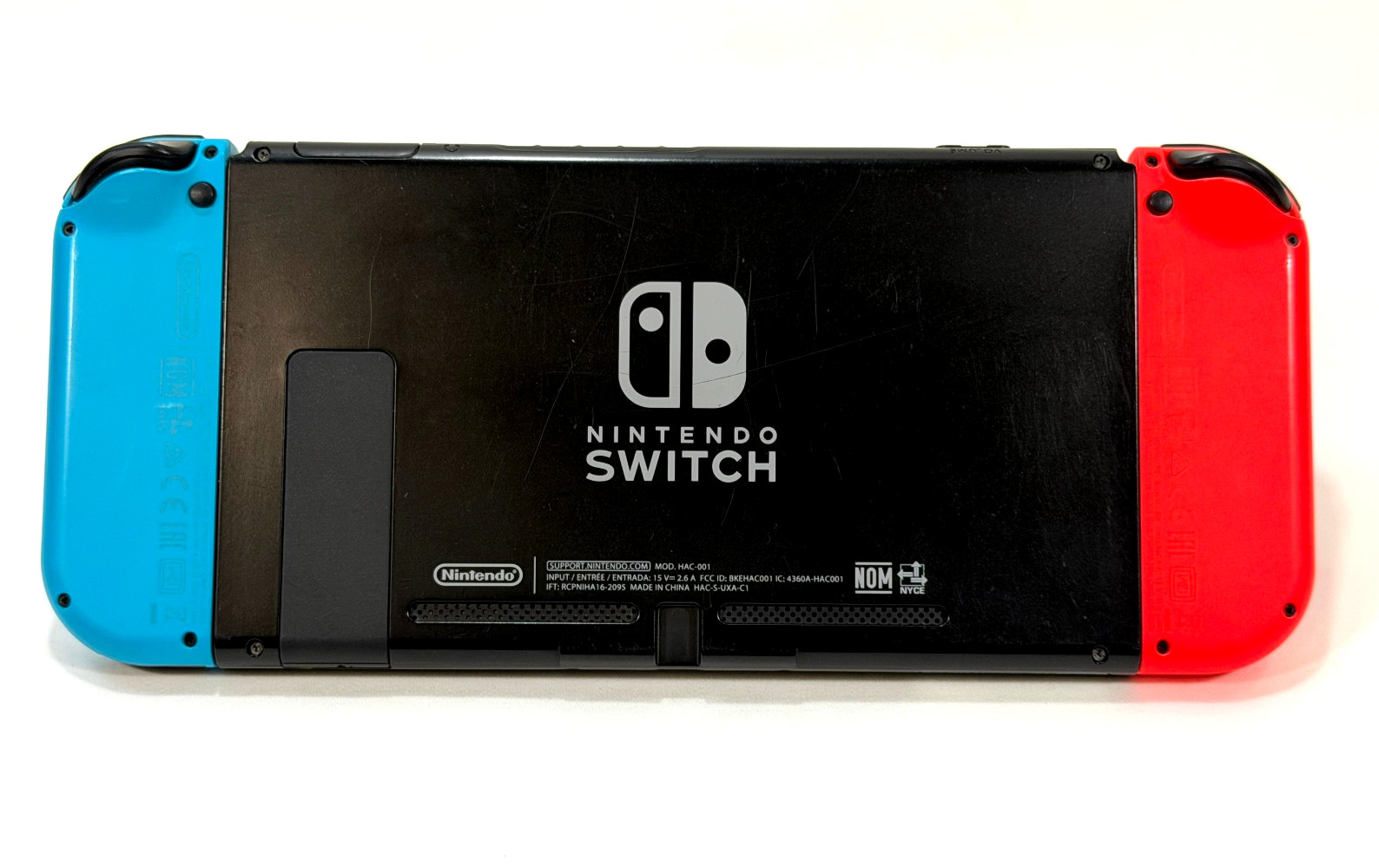 Nintendo Switch v1 Console Gaming System HAC-001 w/ Neon Red/Blue Joy-Cons