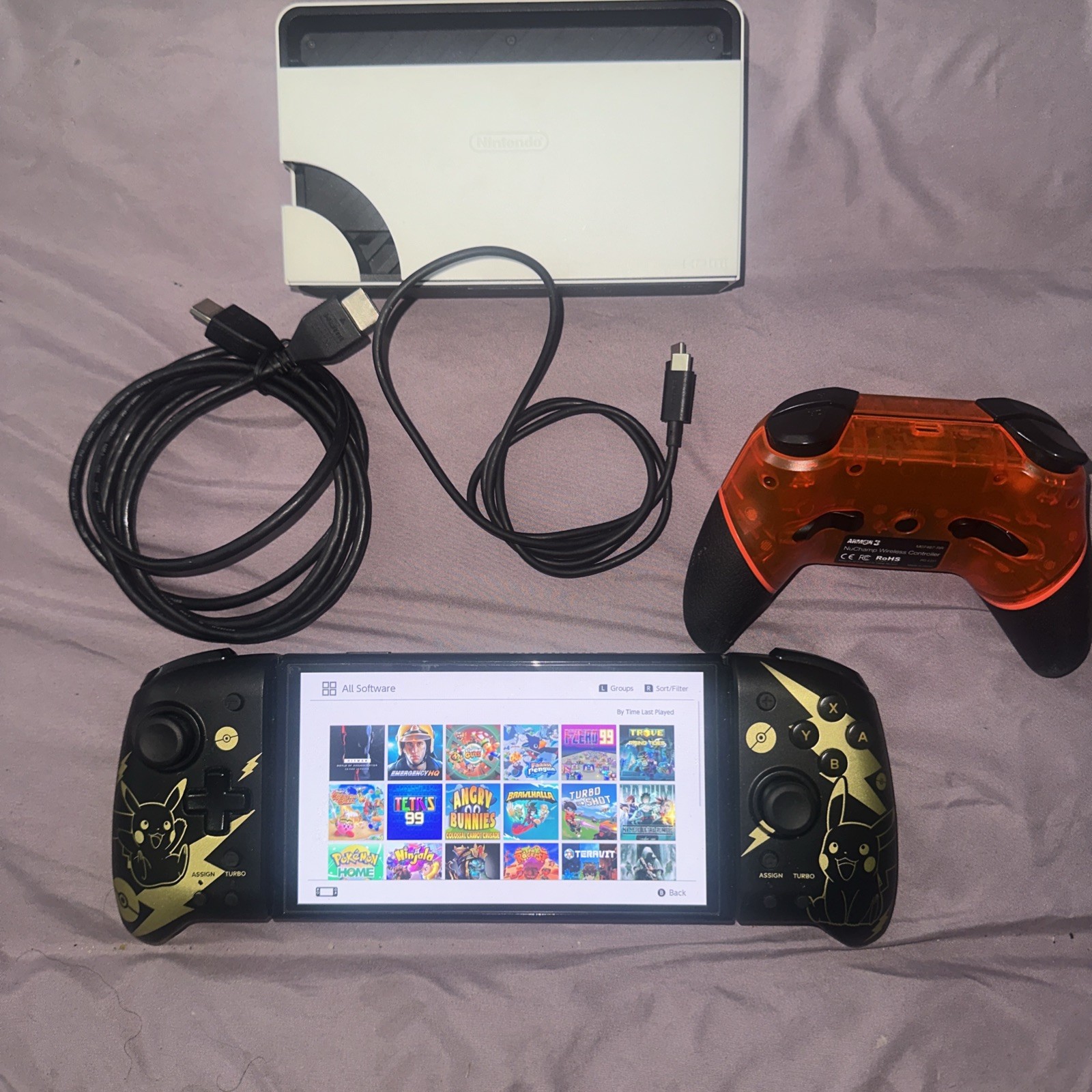Nintendo Switch OLED 64GB ⭐️ 💫 remote Joy Con limited edition 20 games 💫 🔥