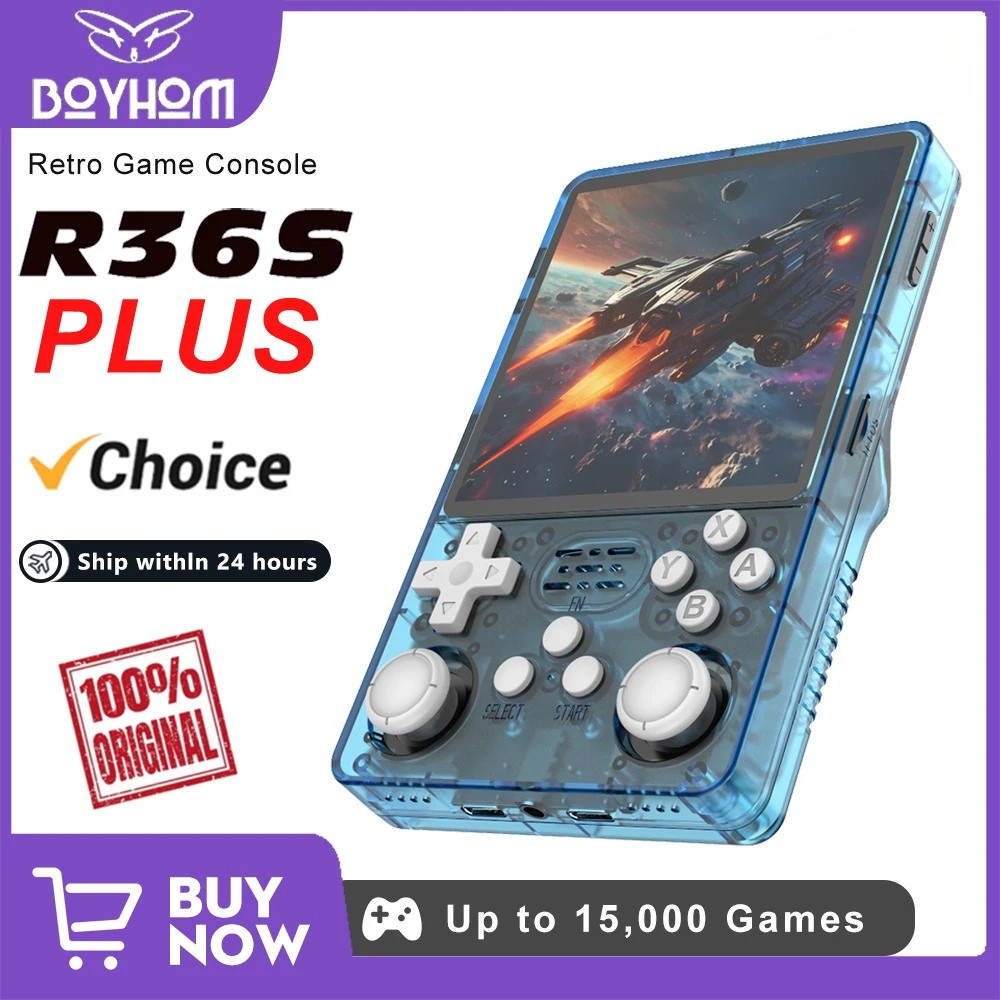 R36 plus Retro Handheld Game Console Linux 64-Bit System 4″ IPS Screen RK3326 Po