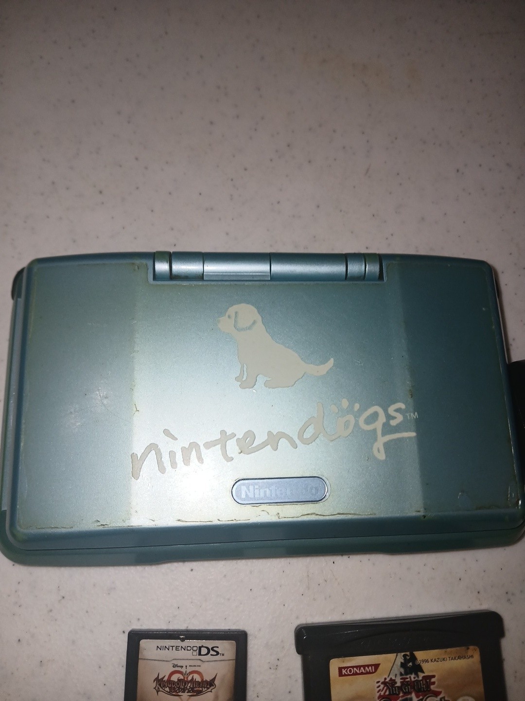 Nintendo DS NintenDogs Teal Blue Best Freinds Limited Edition + Charger + Game