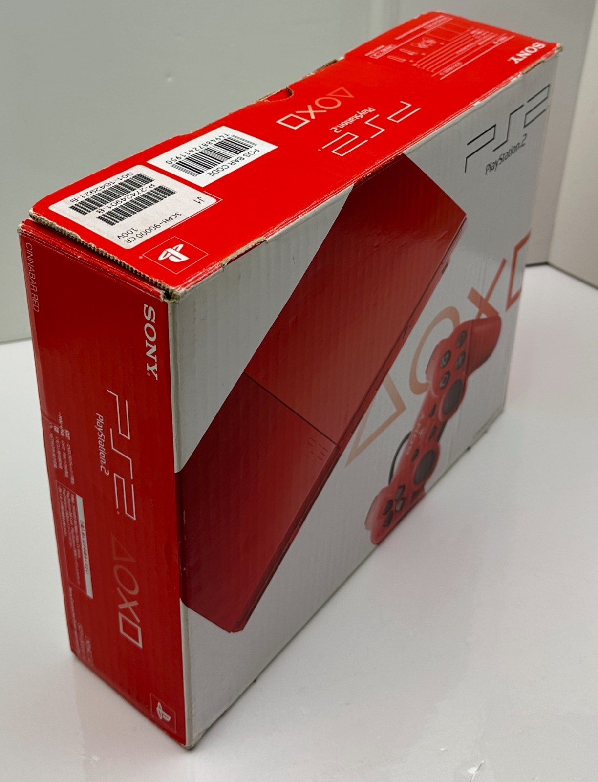 Sony PlayStation 2 Cinnabar Red PS2 Slim Console Complete In Box *Excellent*