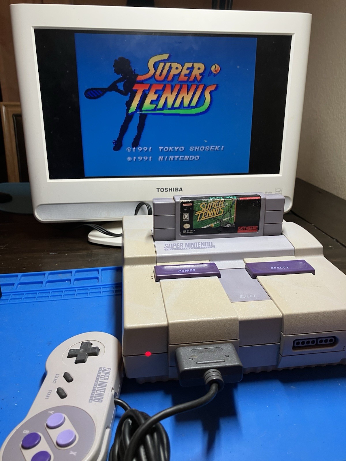 Super Nintendo SNES System Console Bundle 10 Games Super Mario World TMNT IV