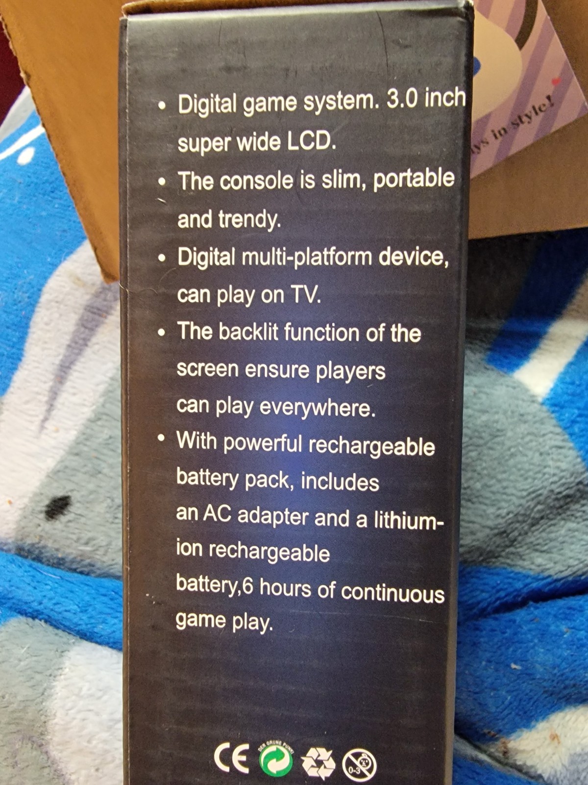 Game Box Plus- Hand Held Game System, Rechargeable Battery, Brand New, Open