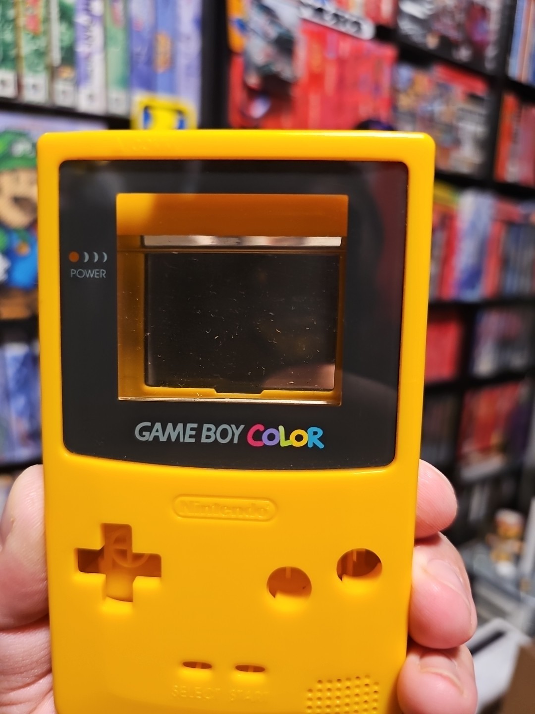 Nintendo Game Boy Color Clear Console GBC Custom Build Needs TLC w/ Yellow Shell