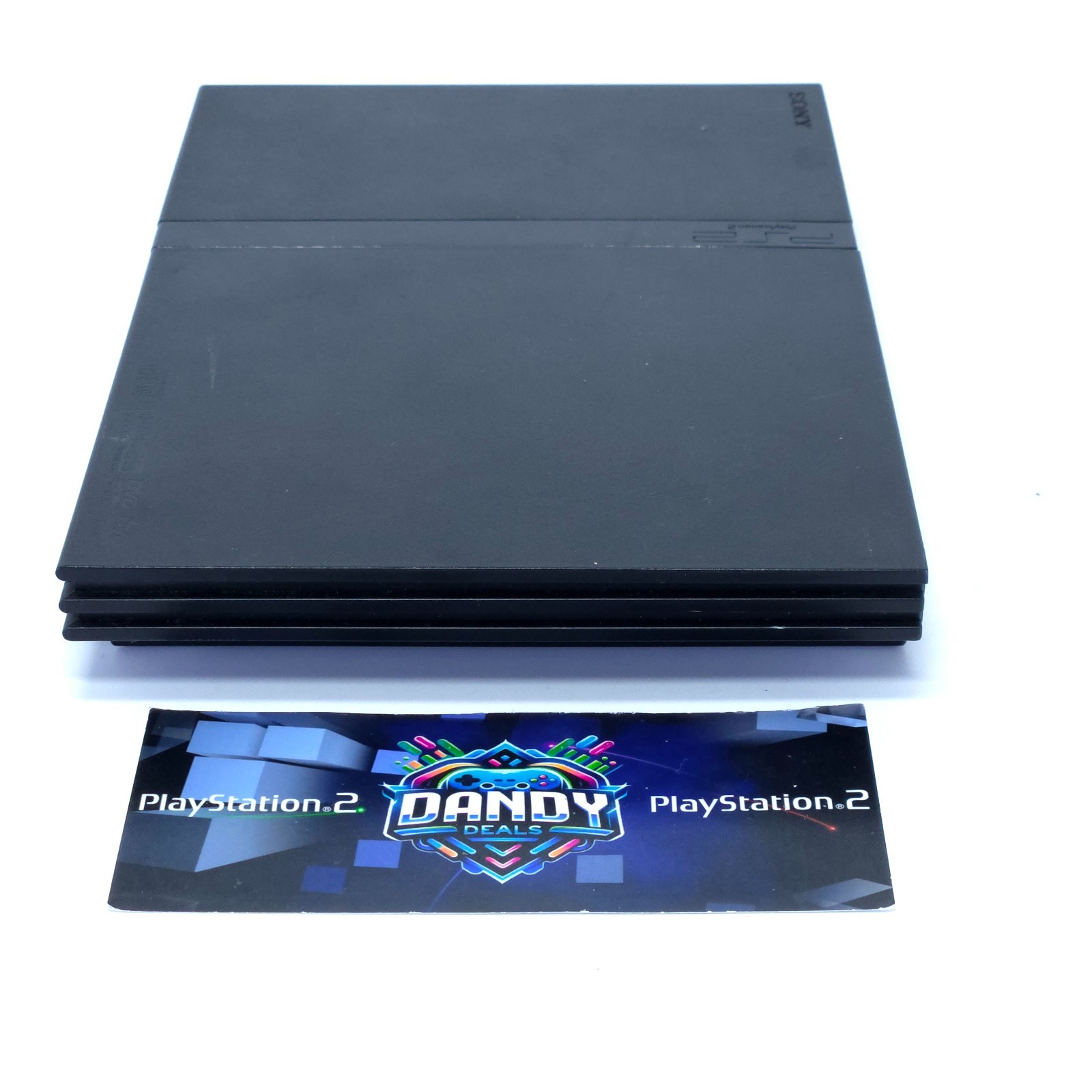 PS2 Console Slim Playstation 2 Black System W/ 2 Controllers + Memory Card