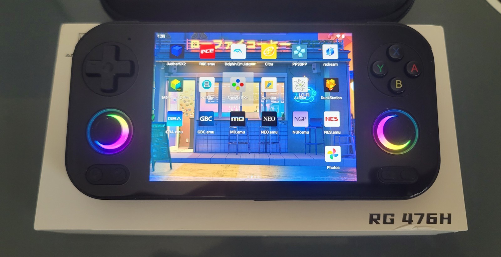 New RG476H with Anbernic carry case and stock 64gb sd card over 4k games ready