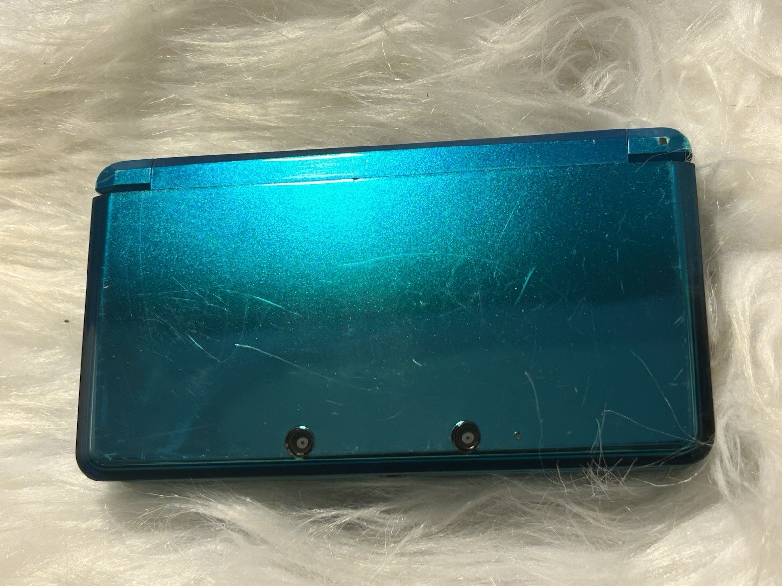 READ Nintendo US 3DS Aqua Blue For Parts/Repair Powers On