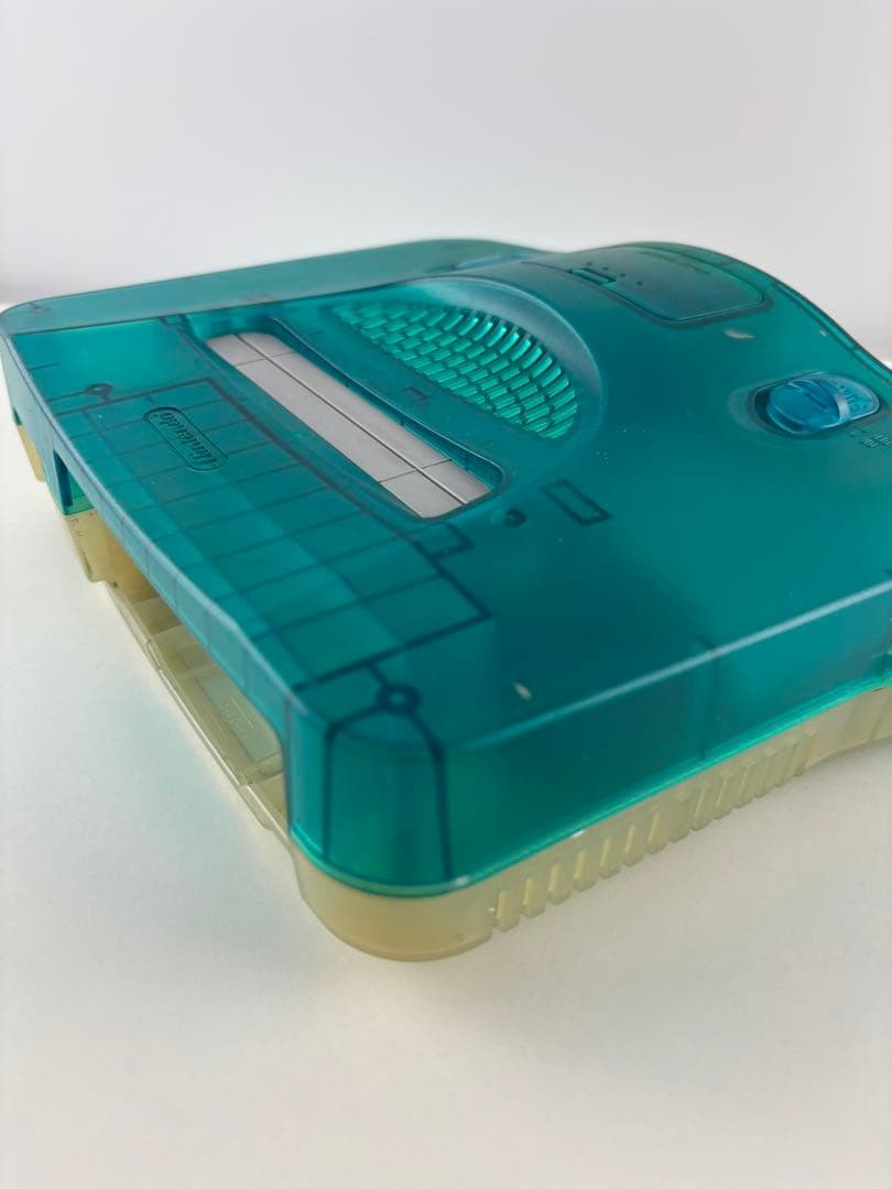 Nintendo 64 Clear Blue Console Set Tested Controller AV Power Adapter JP
