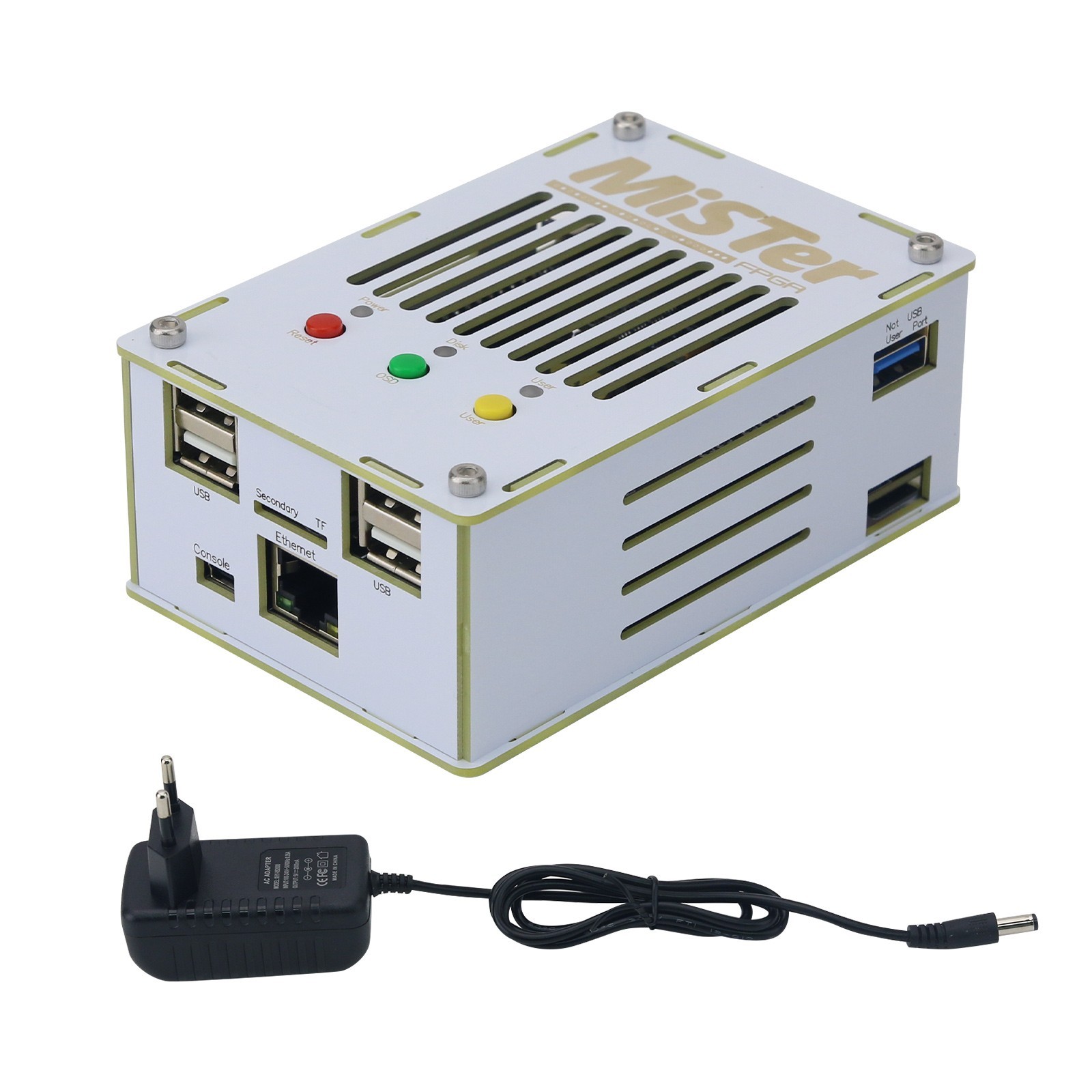 Mini MiSTer Game Console Cyclone V FPGA Board White Case w/ 32GB TF Card