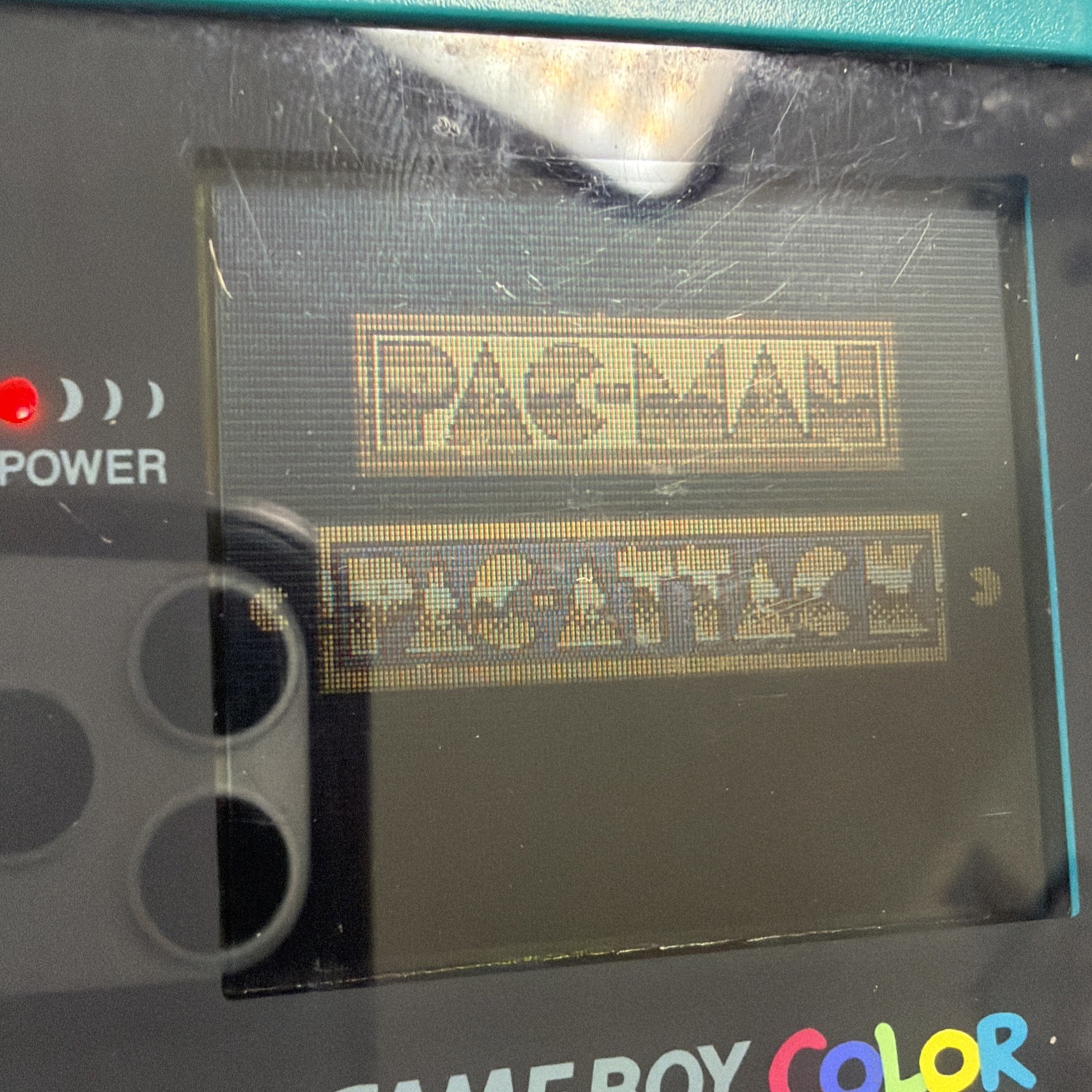 Nintendo Game Boy Color Handheld Console CGB-001 Teal Pac-Man & Bonus Game Works