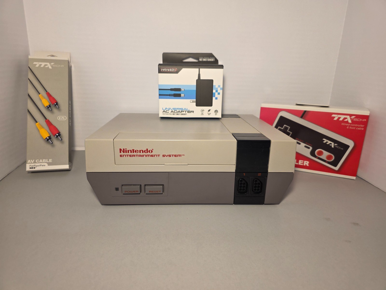 Nintendo (NES) Console Bundle, New 72 Pin Connector, – Tested Works!