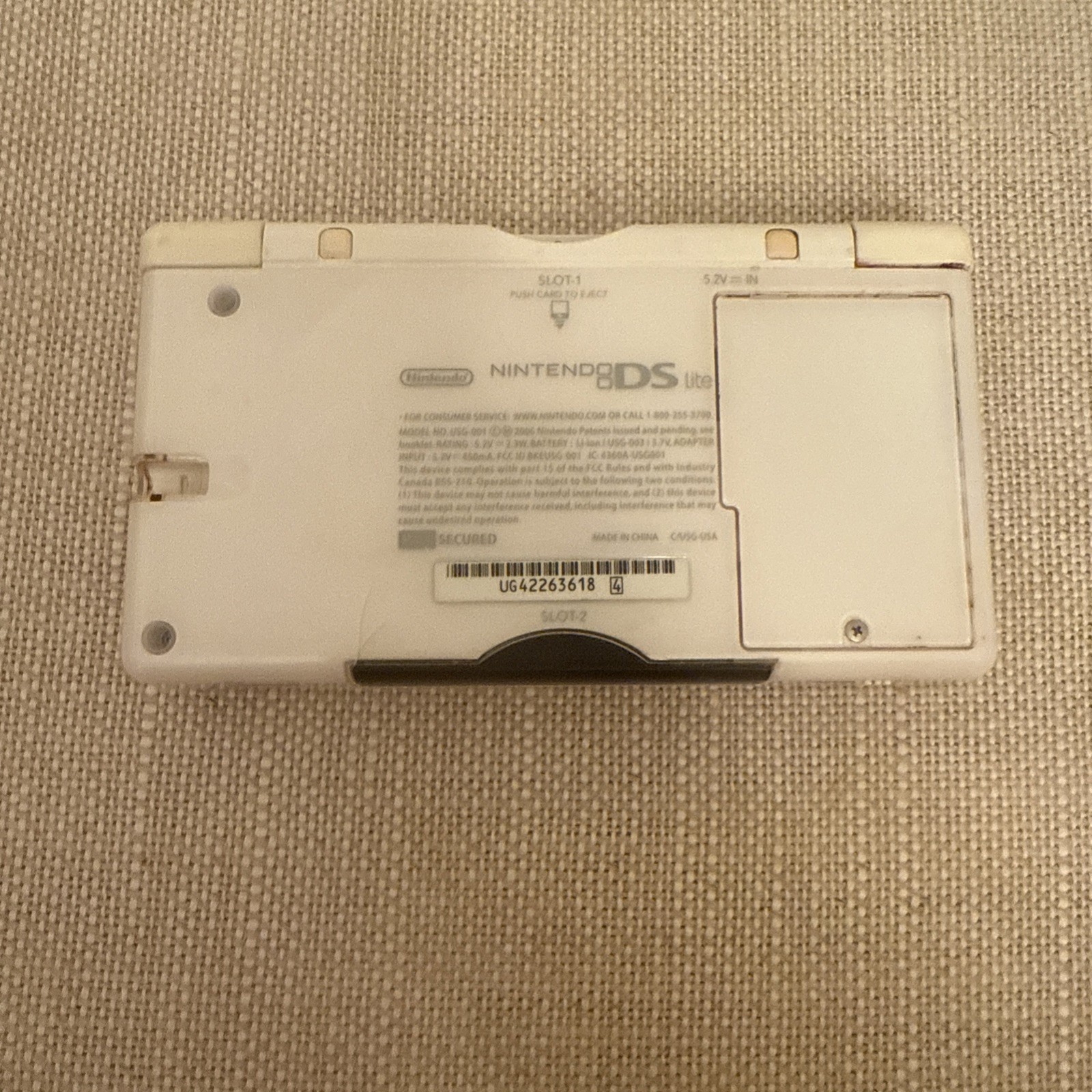 Nintendo DS Lite USG-001 White Wireless Handheld Console Untested