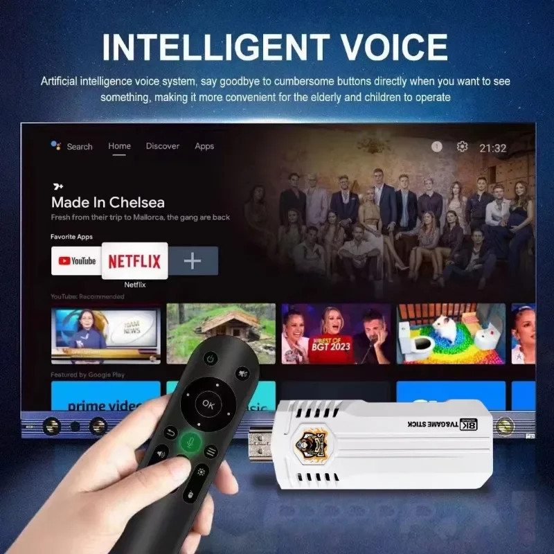 Retro Game Console Stick H313 Quad Core TV Box 40000+ Games