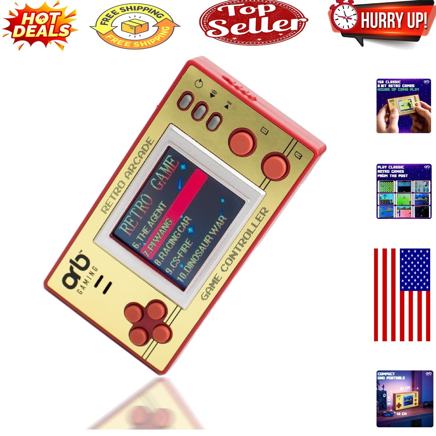 Pixel Go Retro Handheld Console – 150 Classic 8-Bit Games, 1.8″ LCD, Portable…