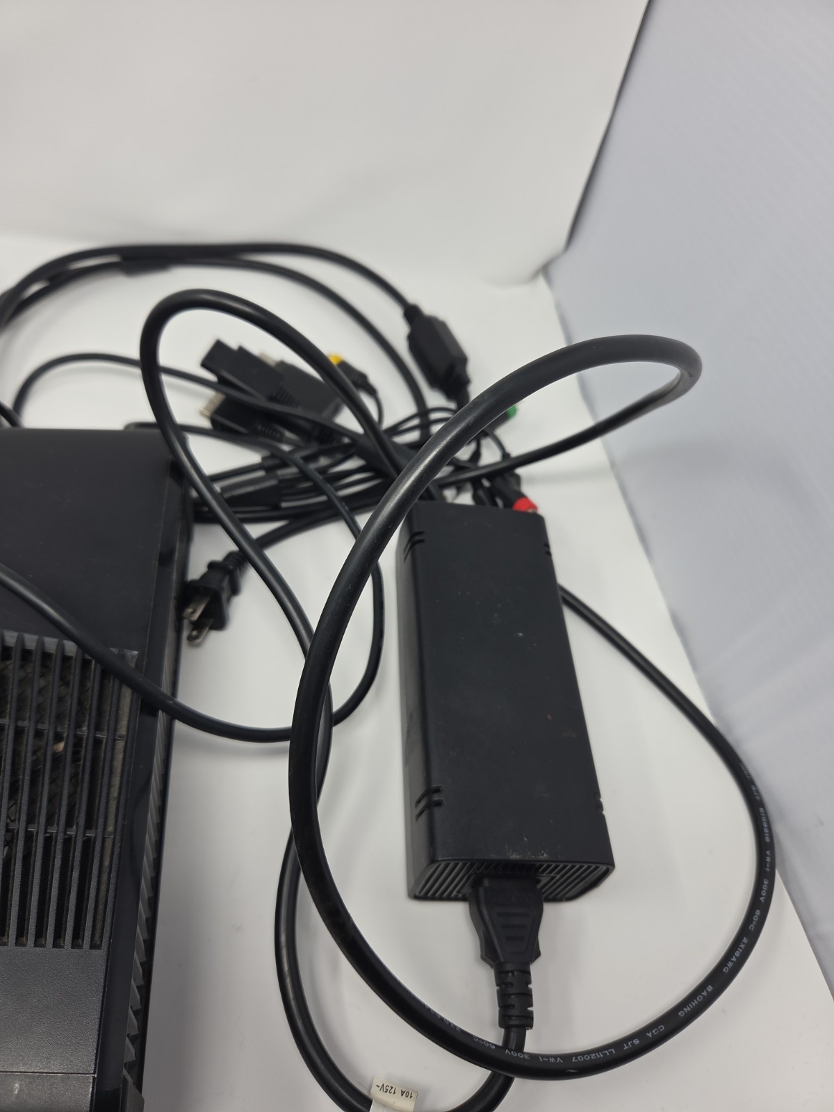 XBOX 360 Console Tested Bundle W/ Kinect, Game, Power Cord, Aux, No Controller